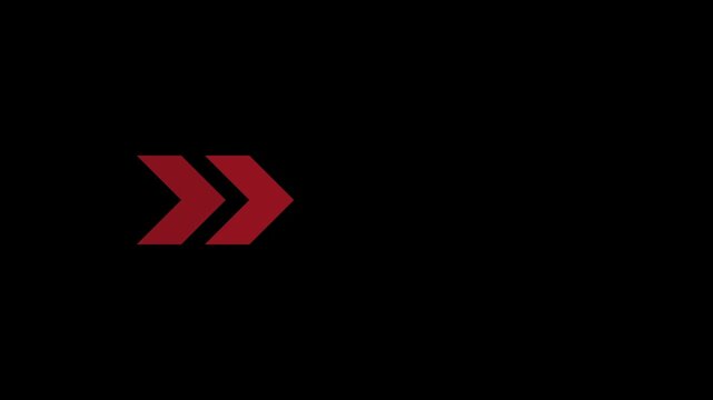 Direction concept, arrows indicates the direction of the overlay video layer. and looping neon line arrow icon animation. on transparent background.