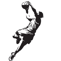 basketball player silhouette vector illustration © noer
