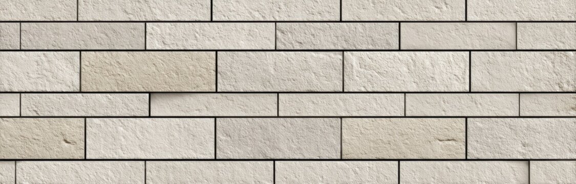 Seamless pattern of beige rectangular flat tiles with subtle texture and neutral color palette