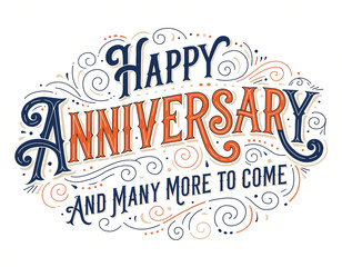 Obraz premium Anniversary Greeting Card with Happy Message