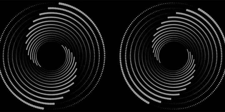 Spiral with gray colors lines as dynamic abstract vector background or logo or icon. spiral circle abstract dot spiral