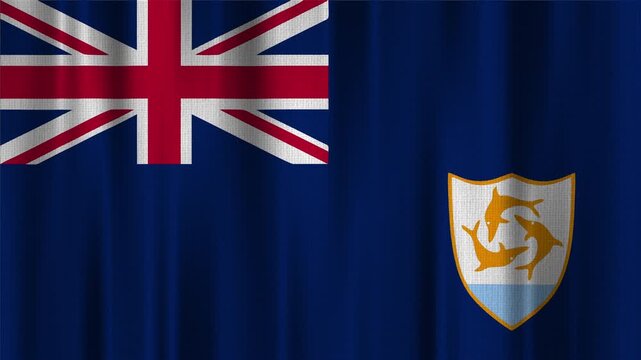Anguilla Flag Animation With Fabric Texture