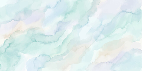 Fototapeta premium Delicate watercolor strokes blend seamlessly, creating an ethereal abstract background in soft pastel hues, evoking a sense of tranquility and artistic expression.