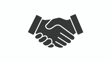 Obraz premium Successful Agreement Partnership Handshake Symbol - Flat Vector Icon