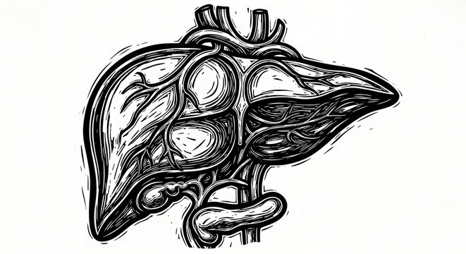 Human Liver and Gallbladder Anatomy.