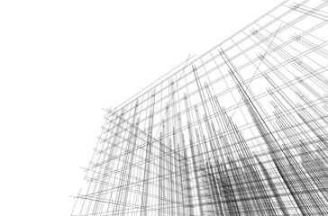 Obraz premium Modern architecture. Building concept sketch.