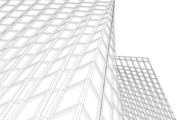 Fototapeta premium Modern architecture. Building concept sketch.