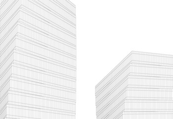 Fototapeta premium Modern architecture. Building concept sketch.
