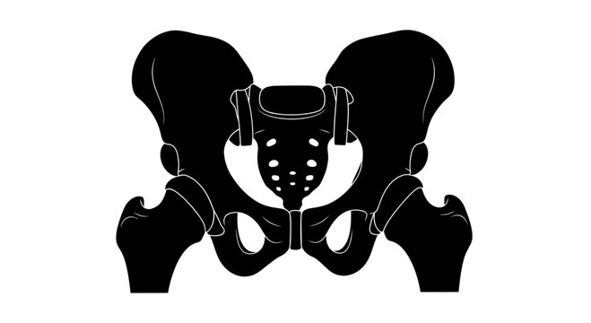 Human Pelvis Bone Silhouette Illustration Vector