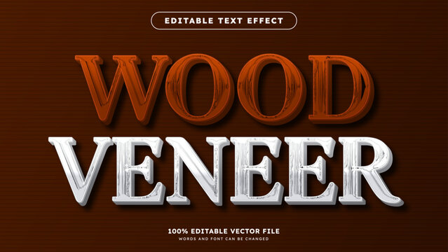 Brown Wood Vector Editable Text Effect Template