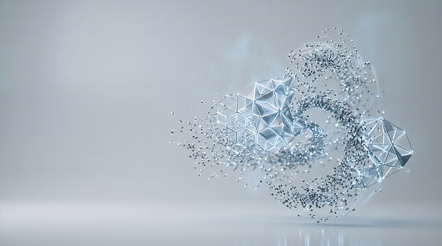 Abstract geometric nanoparticles forming wave patterns