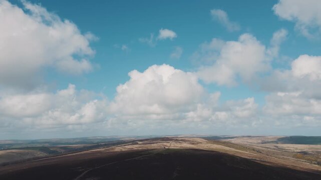 Aerial landscape of Exmoor National Park, UK