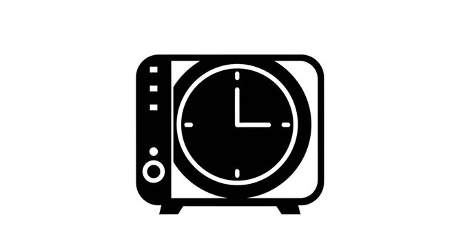 Minimalist microwave oven with analog clock face vector illustration