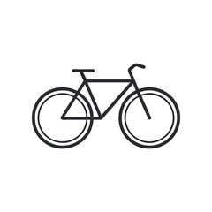 Obraz premium Minimal bicycle icon with simple wheels and frame. Clean flat SVG design ideal for transport, fitness, eco mobility, delivery, and travel-related graphics.