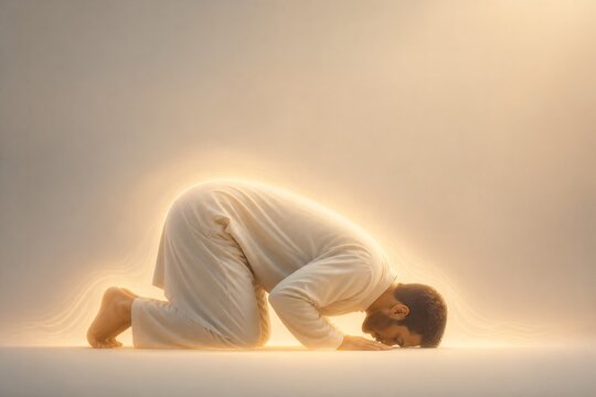 Serene prostration in soft light