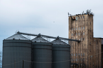 Obraz premium Industrial Grain Silos and Elevator in Poti Port