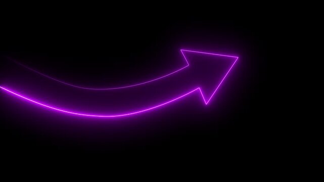 Glowing neon Business operational changes. Successful business turnaround and performance recovery. Businessperson tapping a rising arrow.4k video animation.
