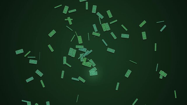 Floating soccer field icons spinning on a dark green background