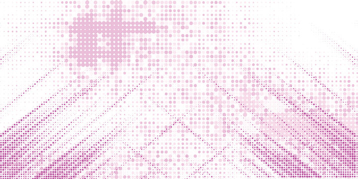 Abstract halftone dots background white horizontal grunge sports speed lines, comic pop art style, white and pink vector gradient