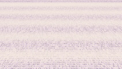 Fototapeta premium Binary Flux - Minimalist Digital Data Stream and Symbol Distribution. Perspective.