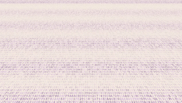 Binary Flux - Minimalist Digital Data Stream and Symbol Distribution. Perspective.