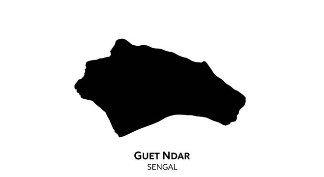 Map silhouette of Guet Ndar district in Saint Louis Senegal vector