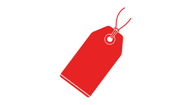 Red price tag vector illustration for retail sale and discount