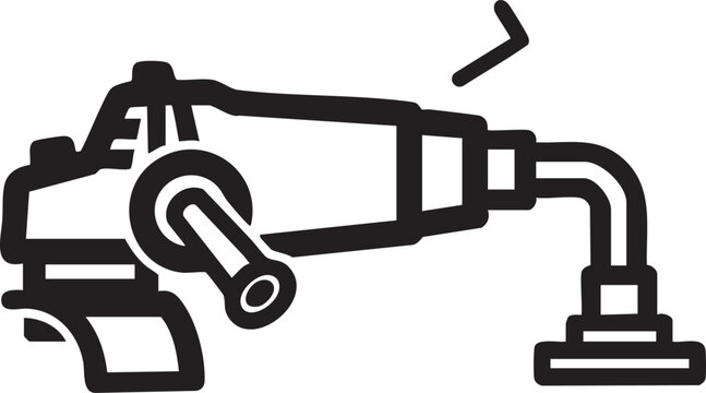 Black icon of an angle grinder