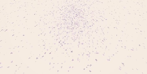 Naklejka premium Digital Nebula - Exploding Emerald Binary Cloud for Quantum Computing and Cybersecurity Data. Perspective.