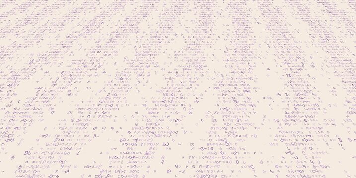 Fragmented Logic - Distorted Binary Stream and Scattered Digital Symbol Distribution. Perspective.