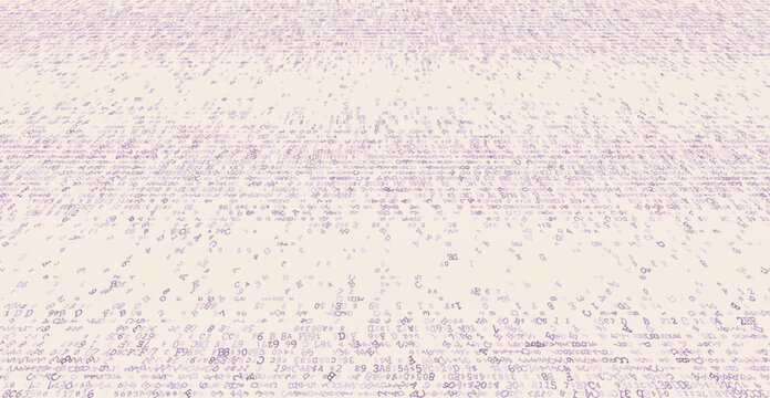 Linear Void - A Fragmented Horizontal Distribution of Binary Code and Digital Noise. Perspective.