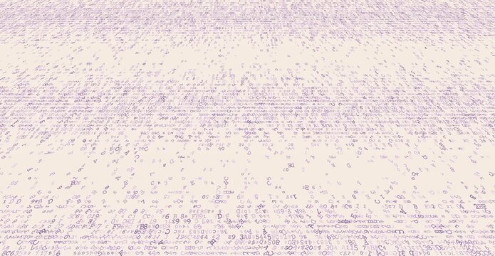 Linear Void - A Fragmented Horizontal Distribution of Binary Code and Digital Noise. Perspective.