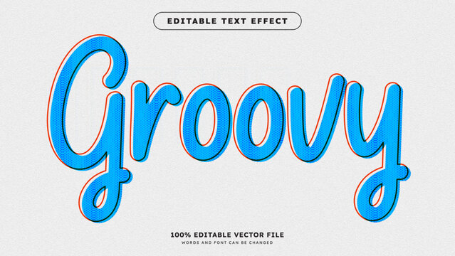 Groovy Vintage editable text effect Retro classic style premium vector