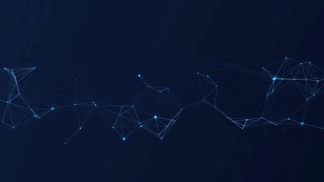 Network connection concept with abstract digital lines and nodes on a dark blue background