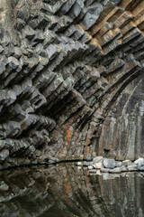 Fototapeta premium Geometric patterns created by basalt rocks in Genbudo Park