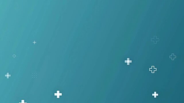 Abstract medical cross pattern on a serene blue-green background, symbolizing health, wellness, and support in a dynamic digital environment