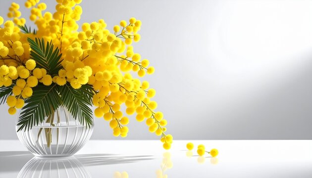 mimoza flowers in vase