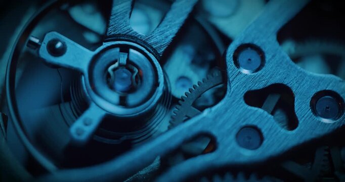 Close up of mechanical cogs and gears turning