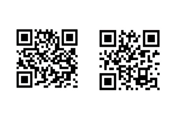 Fototapeta premium Two qr codes a with information technology internet wireless connectivity isolated on a transparent background