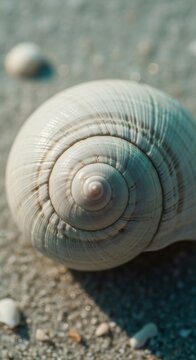 Detailed Texture of a Polished Seashell Spiral