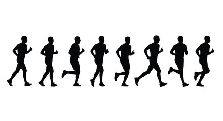 Obraz premium running man sequence silhouette high quality professional detailed