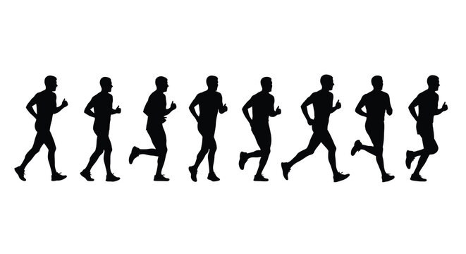 running man sequence silhouette high quality professional detailed