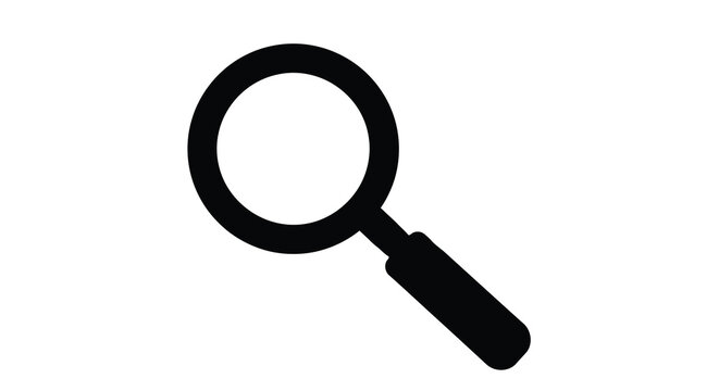 Magnifying glass icon black silhouette high quality professional
