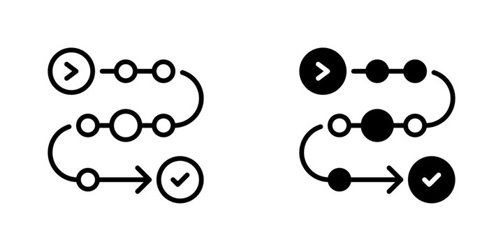 Systematic Workflow Vector Line Icon for Business and Management