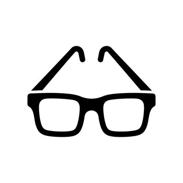 Black thick frame glasses isolated on white background vector illustration