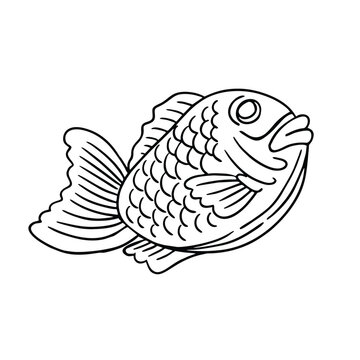 Japanese food. Taiyaki fish. Hand-drawn vector illustration