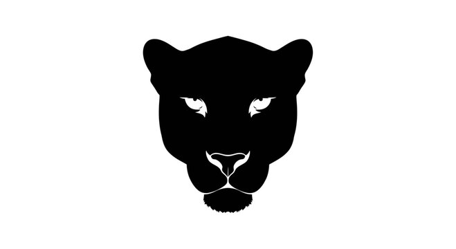 Minimalist Black Panther Head Silhouette Vector Illustration
