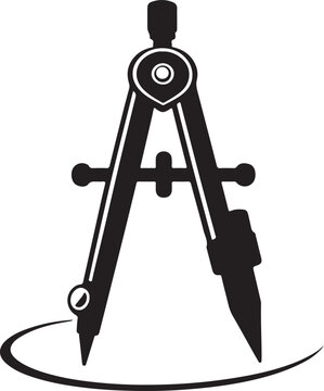 Clean drawing compass icon vector with geometry tool symbol for drafting design and education use.