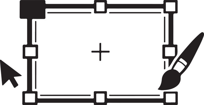 Clean artboard icon vector with workspace frame symbol for graphic design editor and UI tools use.