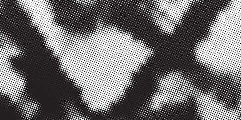 Fototapeta premium Illustration white gray dotted halftone wave texture, modern tech background, abstract flowing dot pattern, futuristic digital backdrop. illustration art